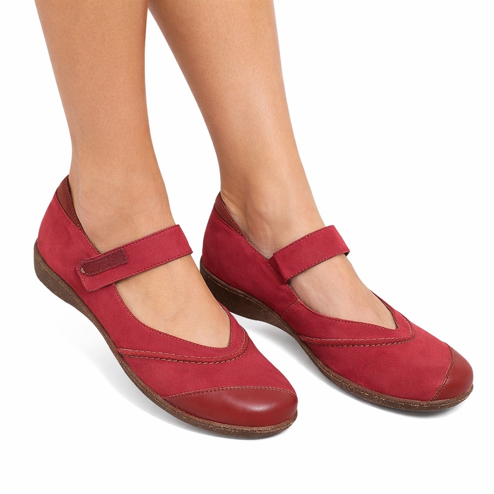 Mephisto Mobil Comfort Red Mary Jane Shoes Nubuck Orthopedic EU39 US9